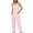 Pink, variant on Women's V Neck Sleeveless Jumpsuits Spaghetti Straps Harem Long Casual Loose Fitting Pants Overalls With Pockets Black