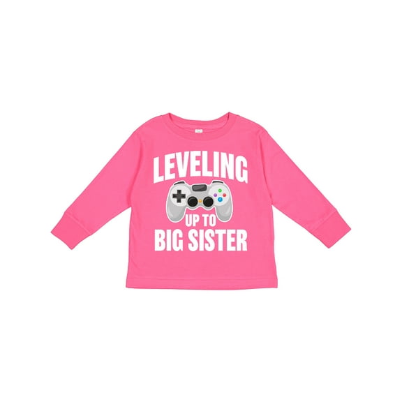 Inktastic Leveling Up to Big Sister Girls Long Sleeve Toddler T-Shirt