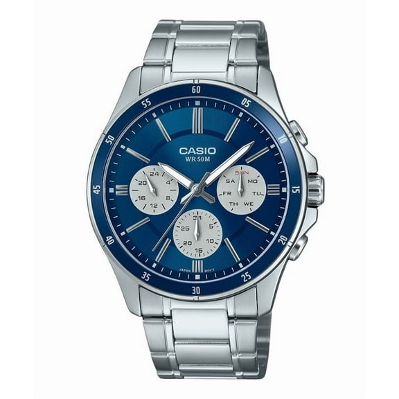 Casio Standard Analog Ion Plated Stainless Steel Blue Dial Quartz MTP-1374D-2A3V Men's Watch