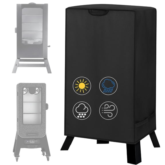 cyrico 40 Inch Smoker Cover for Outside, Heavy Duty 600D Oxford Waterproof Vertical Electric BBQ Smoker grill Cover, Wind Resistant, Compatible with Masterbuilt, 23" W x 17" D x 39" H, Black