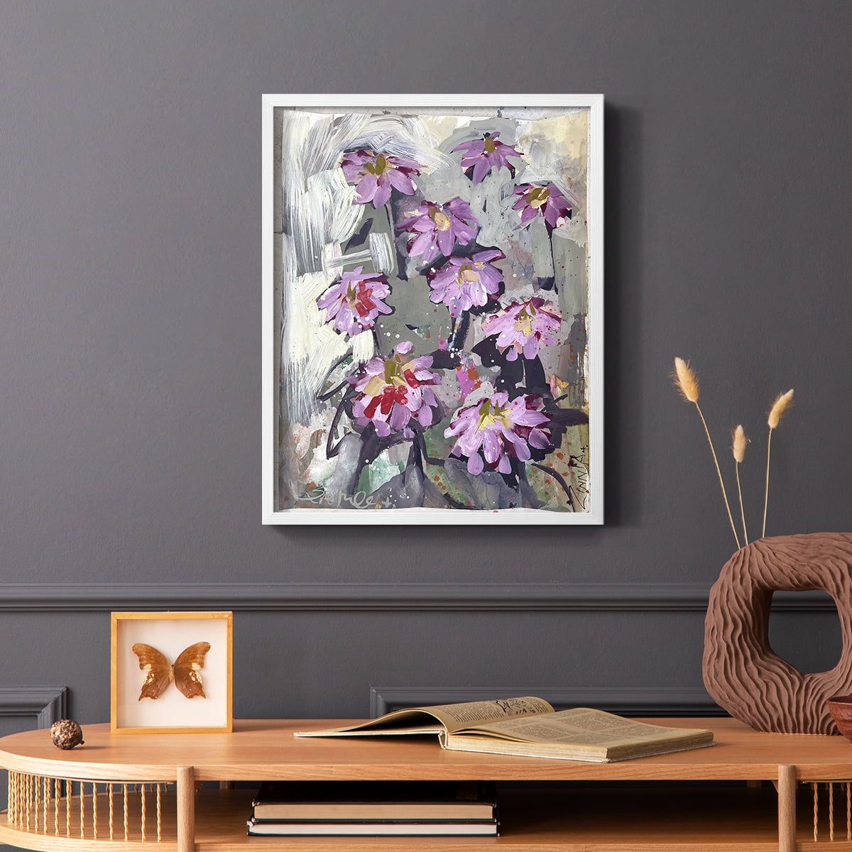 Zinnia II Framed Print - Solid Wood in Single Picture Frame Solid Wood 2 Framed Print