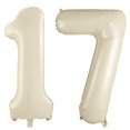 thumbnail image 1 of Ballon LVMOQIQIU 40 Pouces Blanc Numéro 17 Blanc Crème 2 Pcs, 1 of 6