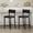 Black, variant on Huisuilinss Counter Height Bar Stools Set Of 2,Upholstered PU Leather Bar Chairs With Back,Armless Barstools With Footrest,Metal Legs For Kitchen Island,Bar