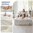 thumbnail image 6 of BYBYME Sofa Couch and Chaise Lounge,L Shaped Cloud-Plush Corduroy Boneless Floor Sofa Bed,Tufted Upholstered Sleeper Chair for Living Room,Beige, 6 of 6