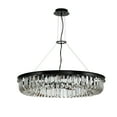 thumbnail image 5 of ALOADECOR W32" Modern and Contemporary Glam U-Shaped Crystal Chandelier in Matte Black Finish Circular Crystal Chandeliers Ring Ceiling Light for Dining Room Living Room, 5 of 5