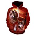 thumbnail image 3 of Sudadera con capucha para hombre 2021, moda urbana, sudadera de manga larga de hip hop, chaqueta con estampado de lobo en 3D de gran tamaño, 3 of 5