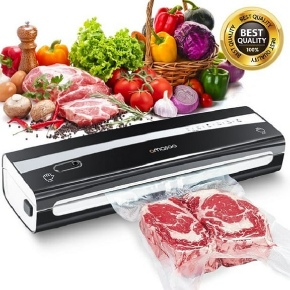 Allovit Food Saver Vacuum Sealer Machine Home Sealing System Meal Fresh Saver Packing With Dry & Moist Food Modes & LED Indicator Lights & Starter Kit (Black)