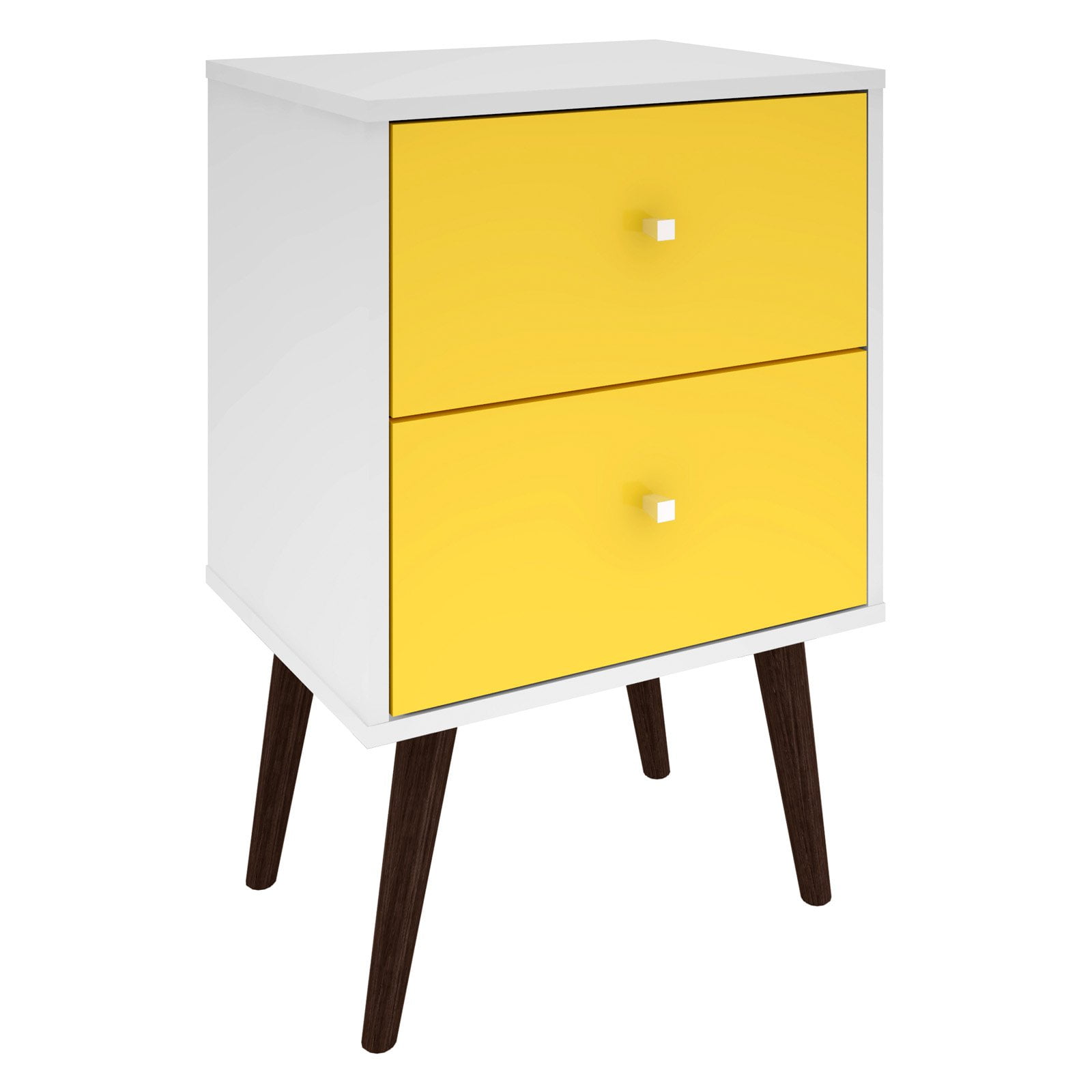 Manhattan Comfort Liberty Mid Century Modern Nightstand 2.0 with 2
