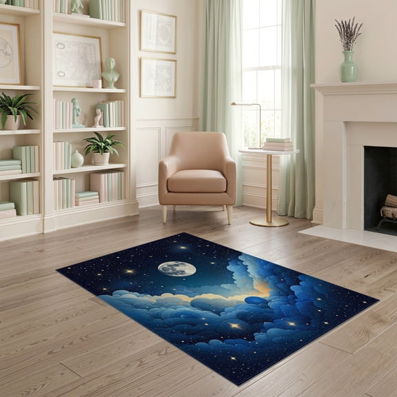 ODIKA Large Nebula Galaxy Starry Planets Motif Planetary Stars Themed for Home Office, Gaming Room, Under Desk, Non-Slip Chair-Friendly