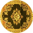 thumbnail image 1 of Ahgly Company Indoor Round Medallion Yellow Traditional Area Rugs, 4' Round, 1 of 4