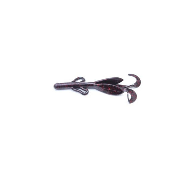 Zoom Bait Baby Brush Hog Bait-Pack of 12 (Black Red, 5 1/2-Inch)