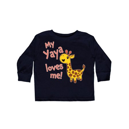 

Inktastic My Yaya Loves me- cute giraffe Gift Toddler Boy or Toddler Girl Long Sleeve T-Shirt