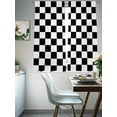 thumbnail image 4 of Simple Black White Checkered Sheer Curtains 72 Inch Length 2 Panels Set for Living Room/Bedroom, Lattice Buffalo Plaid Semi Curtain Sheers Drapes Rod Pocket Curtains Window Treatment Set 52''x72''x2, 4 of 7