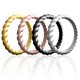 thumbnail image 1 of Juego de anillos trenzados apilables de boda de silicona - Metal de ROQ para mujer - Anillo de 4 x 7 mm, 1 of 1