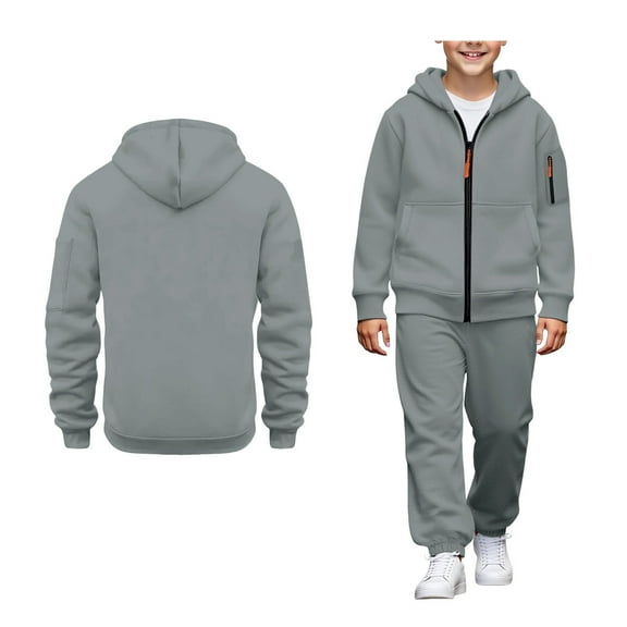 Kids Sweatsuit Set for Boys 2 Piece Long Sleeve Zip Up Sweatshirt Sweatpants Set Fall Winter Clothes Size 4-5 Years Boys Clothes