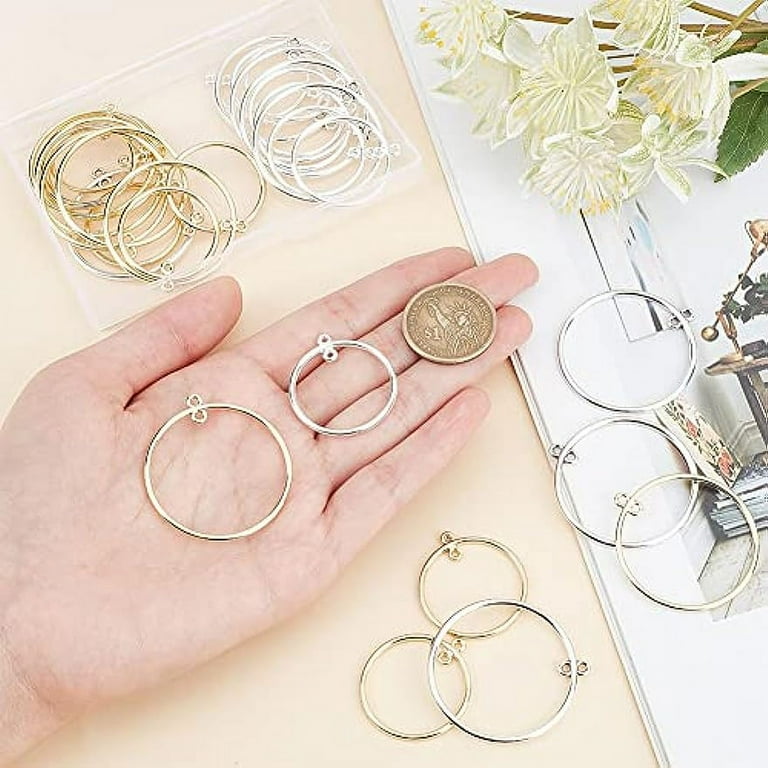 32Pcs 4 Styles Alloy Open Back Bezel Pendants Pressed Flower Blank Frame Hollow Open Bezel Connector Charms with 2 Loops for DIY UV Resin Jewelry Making 33 43x30 40x2mm Walmart