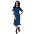 thumbnail image 2 of Moomaya Womens Straight Short Sleeve Dress Plain Casual Relaxed Fit Dresses w/ Pockets, 2 of 6