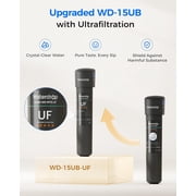 Waterdrop 15UB-UF Under Sink Water Filter System, 0.01 Micron Ultra Filtration Under Counter Drinking Water Filtration System, with Dedicated Brushed Nickel Faucet, 16K High Capacity, USA Tech