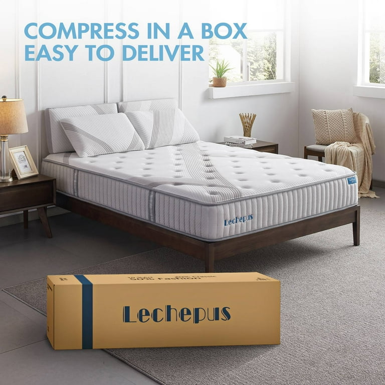 Twin Mattress 10 inch Hybrid Foam Mattresses in a Box Pocket Innersprings with Memory Foam for Motion Isolation Breathable Soft Cover Mattress