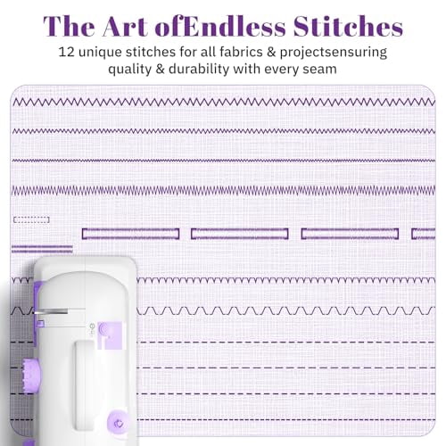 Beginner Sewing Machine,12 Built-in Stitches with Foot Pedal,2-Speed Control,Portable Mini Sewing Machine for Home Travel Use & Sewing Enthusiasts (purple)