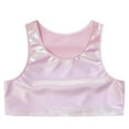 thumbnail image 2 of iixpin Big Girls Shiny Metallic Camisole Tank Tops Jazz Hip Hop Dance Costume Party Fancy Vest Tee Pink 7-10, 2 of 7