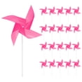thumbnail image 1 of 50pcs 17 x 11 Molinos de Viento para el Jardín con 4 Hojas Molinillos de Viento a Prueba de Viento y Impermeables con Estacas para Decoración de Patio Color Rosa, 1 of 6