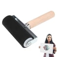 thumbnail image 3 of Rubber Roller for Crafts | Crafting Paint Roller with Wooden Handle | Ink Applicator, Stamping Tool for Printmaking Transfer Scrapbooking Art Paper Wallpaper Paint, 3 of 3