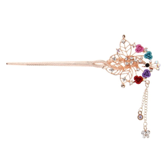 Dangle Hair Stick Palillo Flor Horquilla Chignon Pin Borla Colgante Decoración Zulema Palillos para el cabello para las mujeres