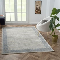 Ox Bay Dallas 2' x 3' Blue/Beige Bordered Premium Ultra-Soft Indoor Area Rug