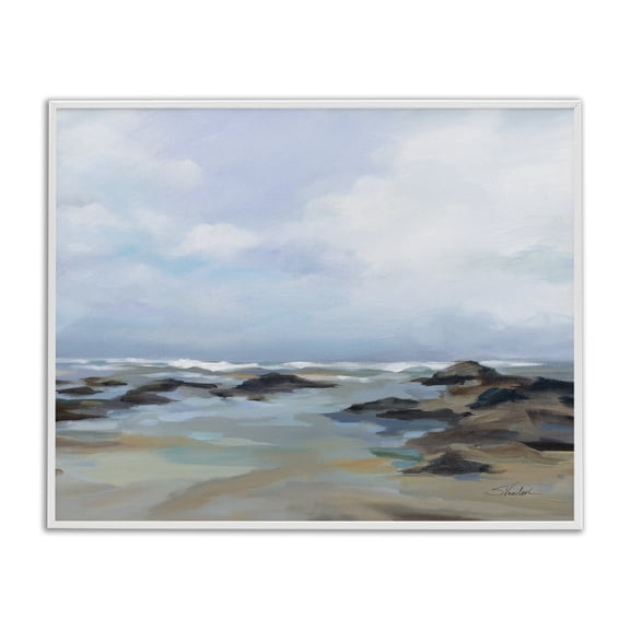 Stupell Industries Tropical Morning Beach White Framed Giclee Art, 30 x 24, by Silvia Vassileva