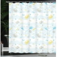 thumbnail image 4 of Ambesonne Maritime Shower Curtain, Crabs and Seashells, 69"Wx75"L, Blue and Yellow, 4 of 5