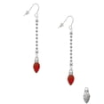 thumbnail image 2 of Delight Jewelry Silvertone Christmas Lights - Red Resin - Silver-tone Long Sparkle Dangle French Earrings, 2 of 4