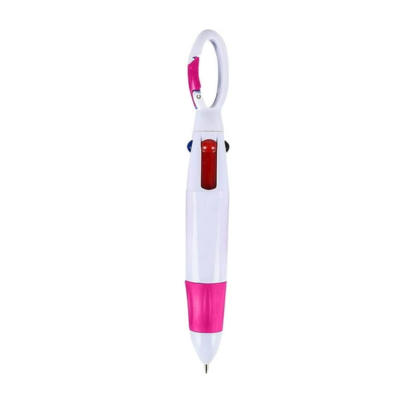Pens Retractable, Tyeign Pack of 1Pc 4 in 1 Multi Colored Ink Ballpoint Pens with Keychain for Adults teens office Stocking Stuffers And And 10Ml Ballpoint Pens Retractable Hot Pink