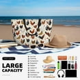 thumbnail image 5 of Wukai Roosters and Chickens Print Zipper Bag,large Beach Tote Bag,Waterproof Sandproof Bag,Grocery and Picnic Tote Travel Bag, 5 of 5