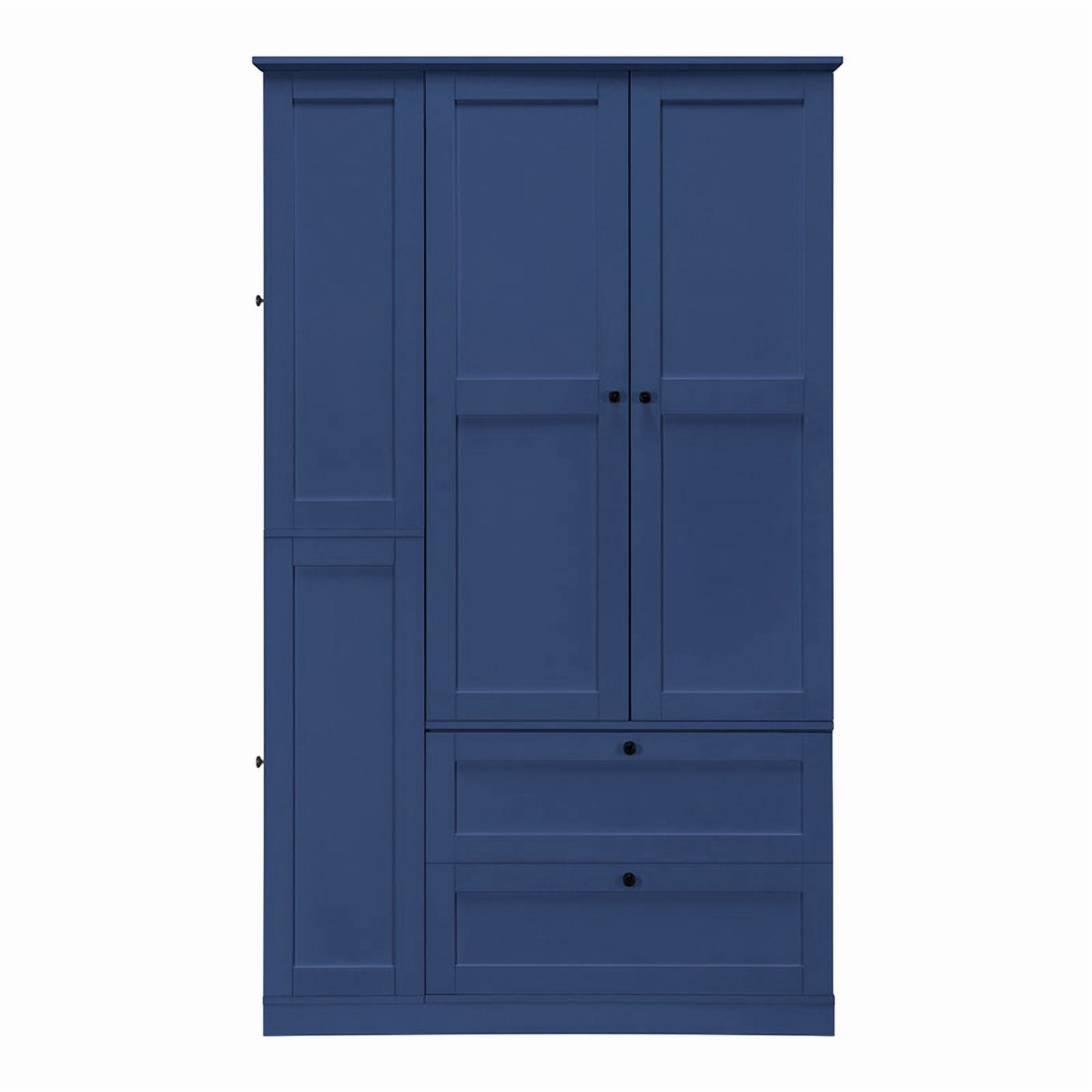 Versatile Kitchen Pantry with Shelves, Drawers, Pull-Out Trays & Side Storage Cabinets, Hutch Cupboard with Adjustable Shelf