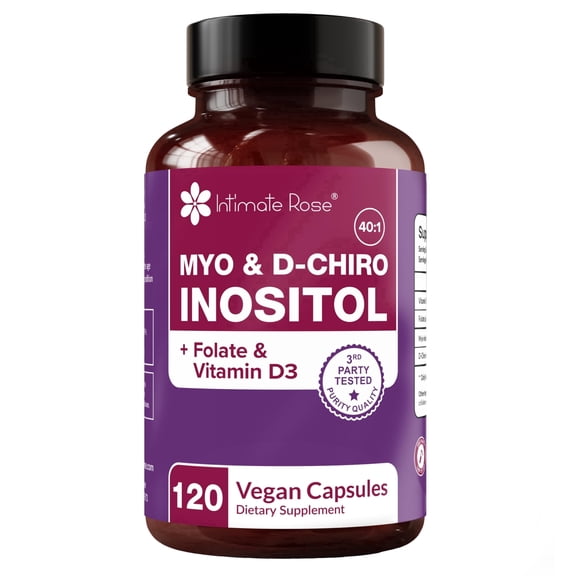 Intimate Rose Myo-Inositol & D-Chiro Inositol Capsules, 40:1 Ratio with Folate & Vitamin D, Hormone & Ovarian Support for Women