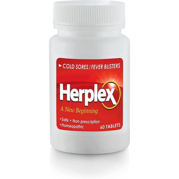 Herplex Premium Tablets | Helps Against Outbreaks & Cold Sores with No Side Effects | Helps to Quickly Ease & Reduce Symptoms of Cold Sore, & Fever Blisters | 60 Tablets