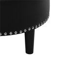 thumbnail image 5 of Trent Home 30" Round Faux Leather Tufted Storage Ottoman in Black, 5 of 6