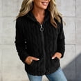 thumbnail image 2 of NominalSnug Fuzzy Fleece Jackets for Women Full Zip up Long Sleeve Coat Stand Collar Outwear Thicken Winter Warm Colthes, 2 of 8