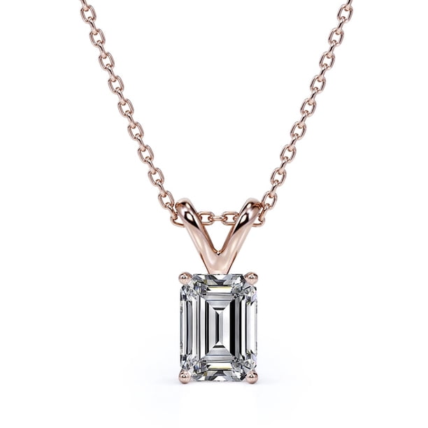 Collar colgante de Moissanita JeenMata de 1,5 quilates En baño de oro rosa de 18 K sobre plata