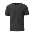 thumbnail image 4 of Blmnix Men's T-Shirts Cotton T Shirts Undershirts Muscle T shirts Black Crew Neck Short Sleeve T Shirts for Men Pack,M, 4 of 9