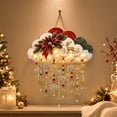 thumbnail image 4 of Christmas Holiday Cloud Wind Chime Wall Ornament, 3D Illuminated Cloud Wall Sign, Hanging Snowflake & Pinecone Accent Wall Decor for Indoor Holiday Display, 4 of 8