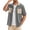 Gray, variant on Men's Corduroy Button Down Shirts Color Block Lapel Chest Pocket Short Sleeve Casual Tees Lightweight Breathable Summer Outdoor Vacation Tops Black S