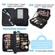 thumbnail image 3 of JOURMON Estuche de maquillaje de viaje, organizador de tren, bolsa de cosméticos portátil con divisores ajustables y correa para el hombro para brochas de maquillaje, artículos de tocador, accesorios, 3 of 5