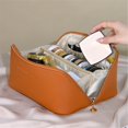 thumbnail image 4 of High Pillow Makeup Bag Portable Large Capacity Travel Wash Storage Bag,Yellow Leather Storage Bag, 4 of 4