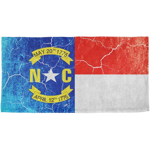North Carolina Vintage Distressed State Flag All Over Beach Towel