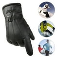 thumbnail image 4 of D-GROEE 1 Pair Faux Leather Gloves for Mens, Plush Lining Full-Hand Mens Warm Cold Weather Gloves for Driving Gift, 4 of 8