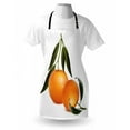 thumbnail image 3 of Green and Orange Apron Fresh Tangerine with Green Leaves Citrus Fruit Themed Illustration, Unisex Kitchen Bib Apron with Adjustable Neck for Cooking Baking Gardening, Orange Olive Green, by Ambesonne, 3 of 3