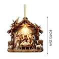 thumbnail image 3 of House-Shaped Manger Nativity Acrylic Christmas Ornament, Sublimation Printed Religious Hanging Decor, Traditional Nativity Keepsake for Tree, Wall & Car, 3.15 in,H, 3 of 6