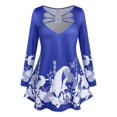thumbnail image 1 of Talla grande Paisley Flower Print CutOut O Ring T Shirt Rosegal Mangas largas de talla grande, 1 of 5